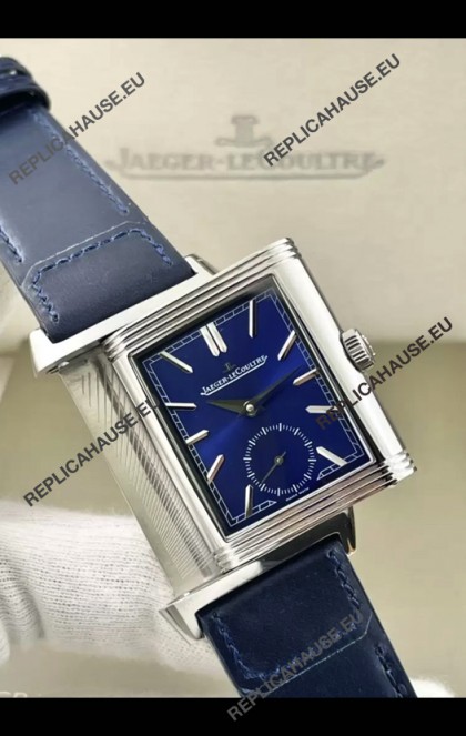 Jaeger-LeCoultre Reverso DuoFace Steel Casing Watch Blue Dial in Swiss Automatic Movement