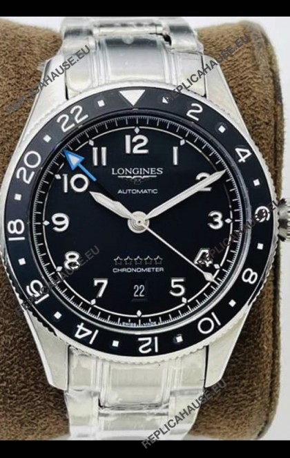 Longines Spirit ZULU Time 1:1 Mirror Replica Watch in 904L Steel Casing - Swiss L844.4 Automatic Movement