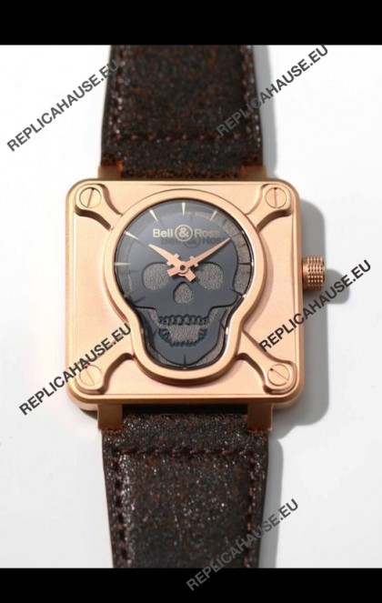 Bell & Ross BR0192 Skull Edition Bronze Casing GREY Skull on Grey Layer Swiss Replica Watch 