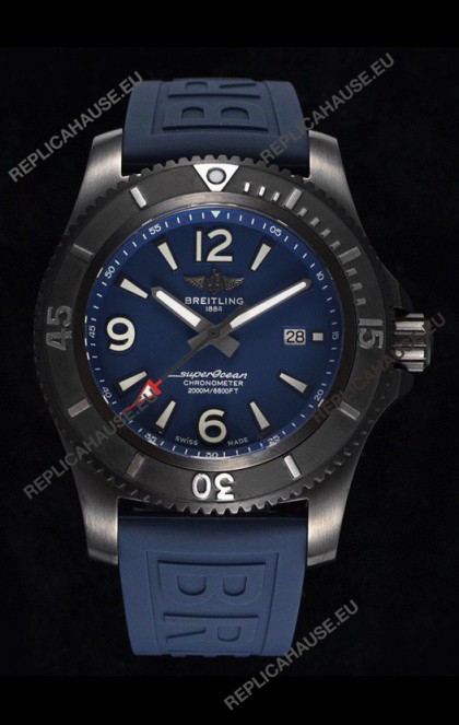 Breitling Superocean Automatic 46 Black Steel - Blue Dial in DLC Coated Casing 