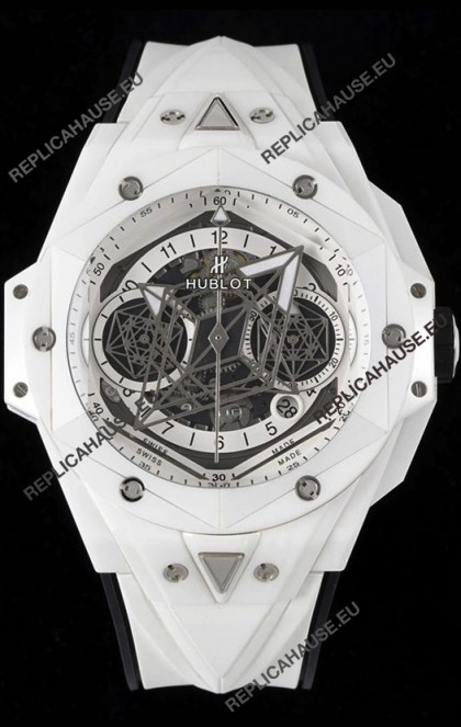 Hublot Big Bang UNICO Sang Bleu II White Ceramic 1:1 Mirror Quality Swiss Replica Watch 