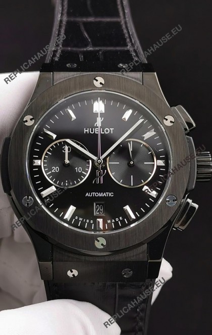Hublot Classic Fusion Chronograph Ceramic Casing/Bezel Black Dial 1:1 Mirror Replica Watch 
