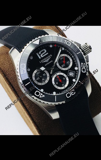 Longines HydroConquest Automatic Chronograph 1:1 Swiss Replica Black Dial Watch 