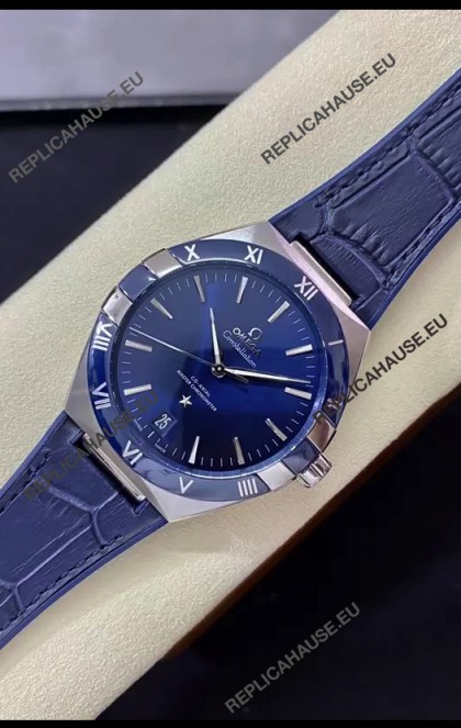 Omega Co-Axial Constellation 41MM 904L Steel Blue Dial 1:1 Mirror Replica Watch