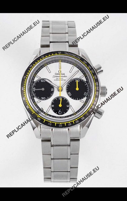 Omega Speedmaster Racing 904L Steel Chronograph 1:1 Mirror Replica in White Dial