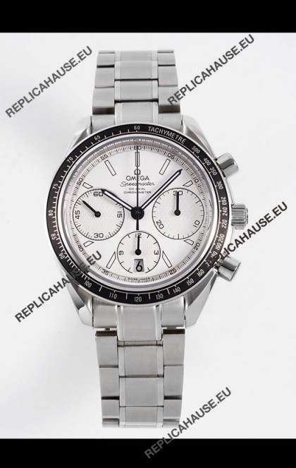 Omega Speedmaster Racing 904L Steel Chronograph 1:1 Mirror Replica in White Dial
