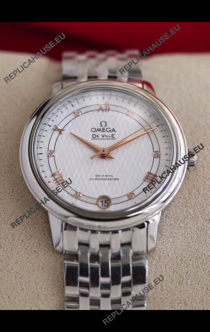 Omega De Ville Edition Swiss Automatic Watch in Stainless Steel Casing Rose Gold Hands