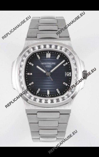 Patek Philippe Nautilus 5711/1A Blue Dial 1:1 Mirror Swiss Replica Watch in 904L Steel 