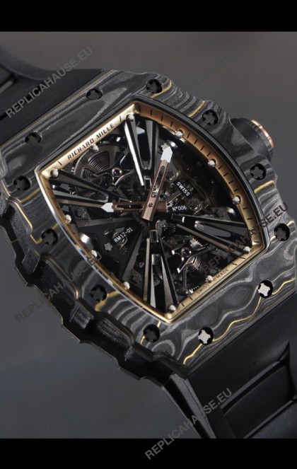 Richard Mille RM12-01 Carbon Fiber Case Genuine Tourbillon Movement 1:1 Mirror Replica Watch