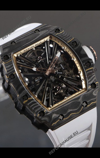 Richard Mille RM12-01 Carbon Fiber Case Genuine Tourbillon Movement 1:1 Mirror Replica Watch