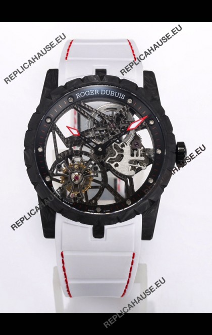 Roger Dubuis Excalibur Spider Flying Tourbillon Skeleton Carbon Casing 42MM 1:1 Mirror Swiss Watch