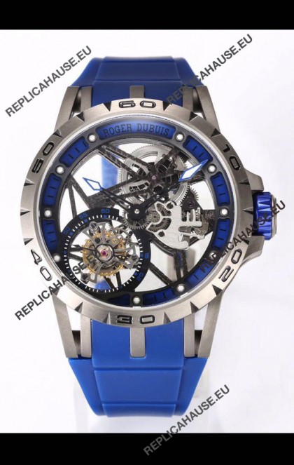 Roger Dubuis Excalibur Spider Flying Tourbillon Skeleton Titanium Casing 45MM 1:1 Mirror Swiss Watch
