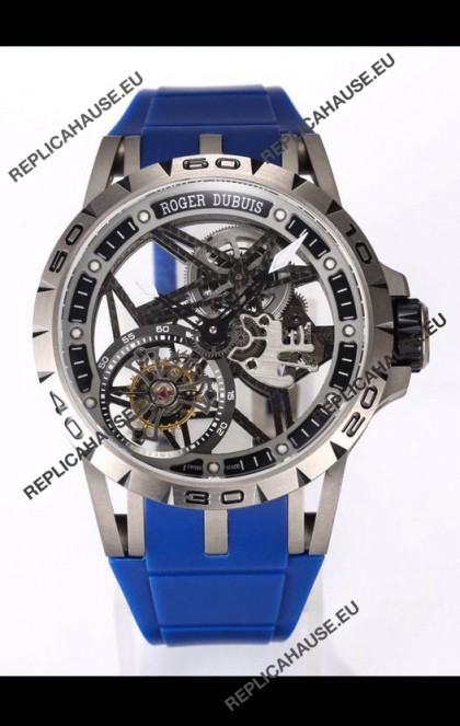 Roger Dubuis Excalibur Spider Flying Tourbillon Skeleton Titanium Casing 45MM 1:1 Mirror Swiss Watch