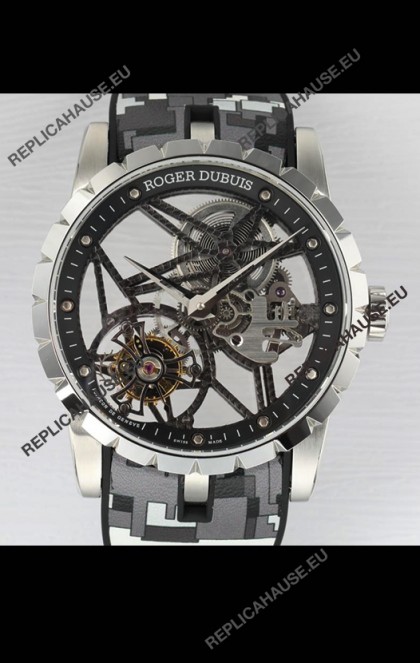 Roger Dubuis Excalibur Spider Flying Tourbillon Skeleton Steel Casing 42MM 1:1 Mirror Swiss Watch