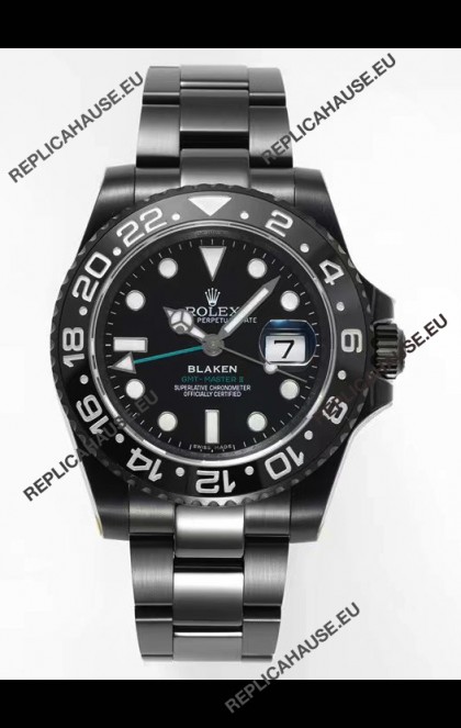 Rolex GMT Masters II REF.126710BLRO BLAKEN Swiss Replica - 904L Steel in DLC Coating