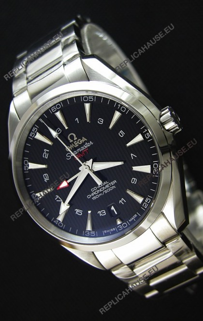 Omega Seamaster Aqua Terra GMT 150M 43MM 1:1 Mirror Replica Watch Black Dial