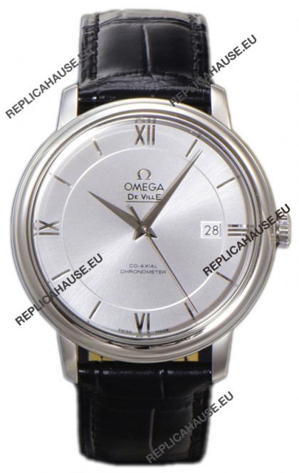 Omega De-Ville Annual Co-Axial Swiss Replica Watch 1:1 Mirror Edition in Steel Dial 39.5MM