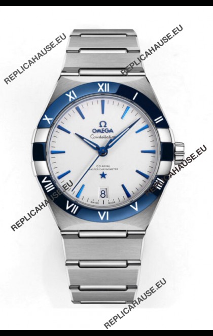 Omega Co-Axial Constellation Stainless White Green Dial 1:1 Mirror Replica 41MM