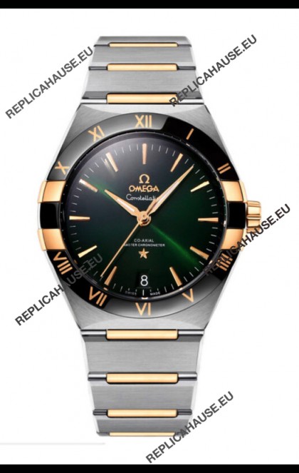 Omega Co-Axial Constellation Two Tone Black Green Dial 1:1 Mirror Replica 41MM