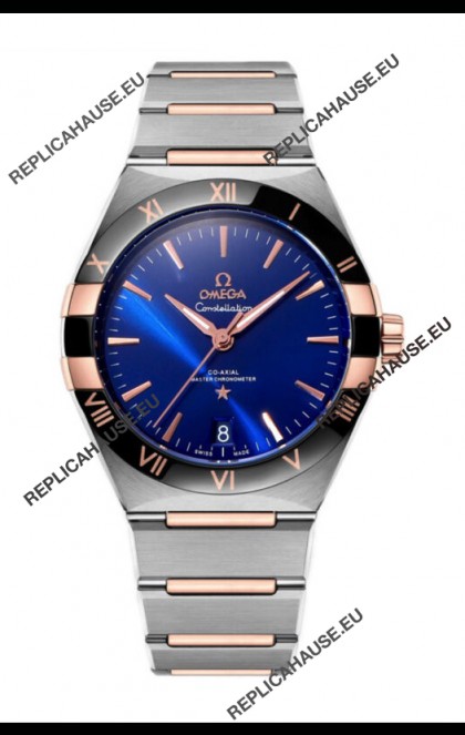 Omega Co-Axial Constellation Two Tone Blue Burgundy Dial 1:1 Mirror Replica 41MM