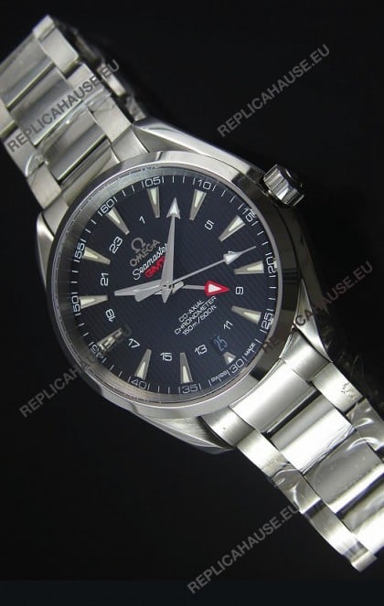 Omega Seamaster COAX GMT Stainless Steel Swiss Watch in Black Dial