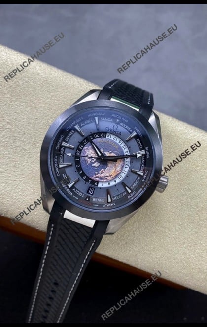 Omega Seamaster Aqua Terra 150M Worldtime Rubber Strap Swiss Replica Watch