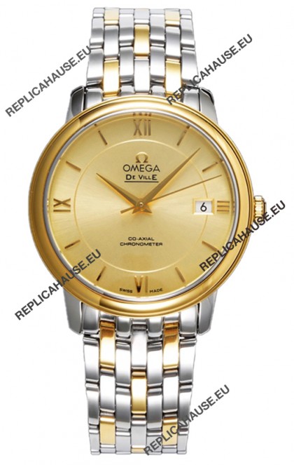 Omega De Ville Co-Axial Chronometer 36.8MM Swiss Replica Watch in Two Tone Casing