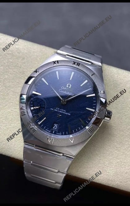 Omega Super Clone Co-Axial Constellation Stainless Blue Textured Dial Replica Watch