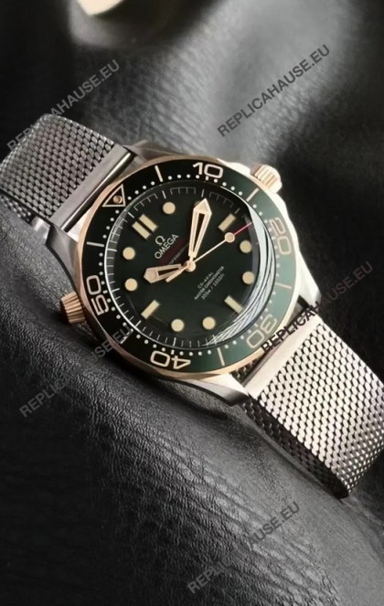 Omega Seamaster Super Clone 300M Diver Titanium Two Tone Green Dial Watch 