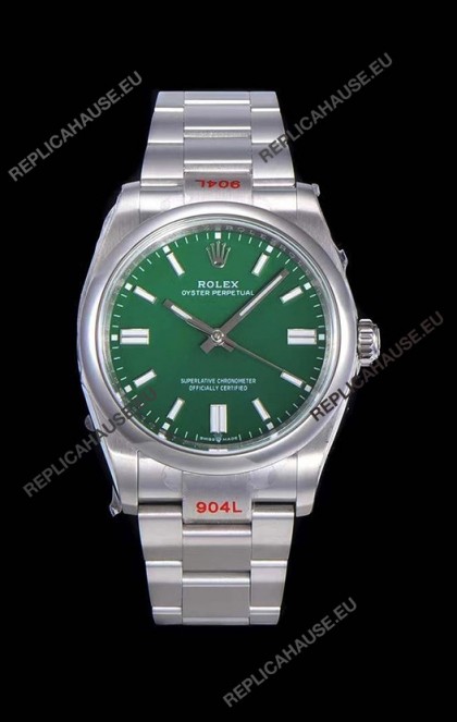 Rolex Oyster Perpetual REF#124300 41MM Cal.3230 Movement Swiss Replica Green Dial 904L Steel 1:1 Mirror Replica Watch