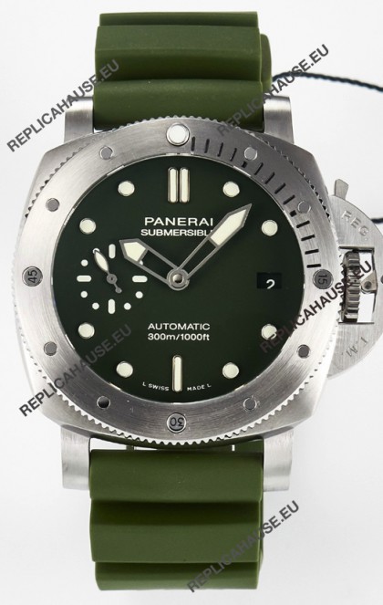Panerai Super Clone Luminor Submersible Verde Militare PAM1055 42MM Replica Watch