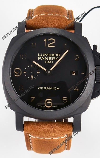 Panerai Super Clone Luminor Marina 42MM PAM441 GMT Ceramica Case Swiss Replica Watch