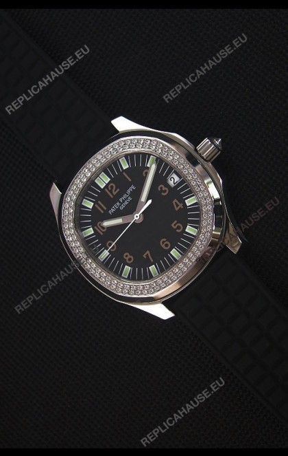 Patek Philippe Aquanaut Swiss Replica Watch with Swiss Diamonds Bezel 
