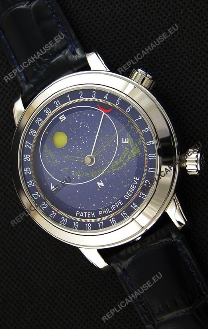 Patek Philippe Grand Complication 6102P Celestial Moon Age Blue Dial Swiss Replica Watch 