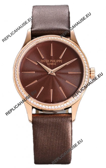 Patek Philippe Calatrava 4997 Ladies Rose Gold Brown Dial with Swiss Automatic Movement Watch