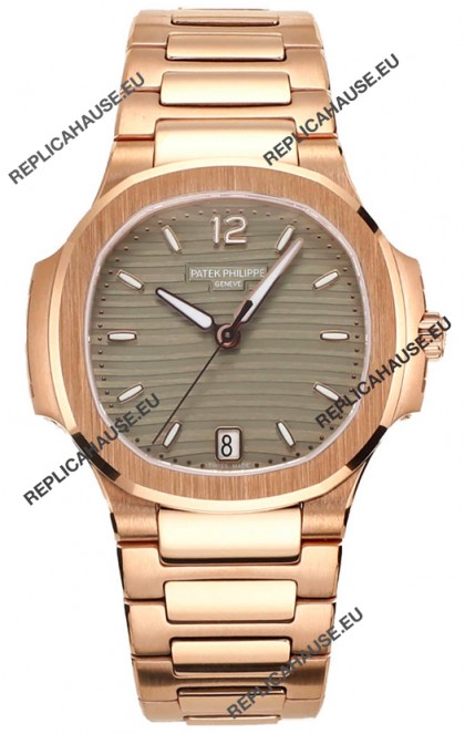 Patek Philippe Nautilus 7118R 35MM 1:1 Rose Gold Grey Dial 1:1 Mirror Replica Watch