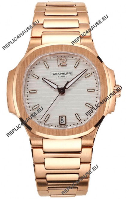 Patek Philippe Nautilus 7118R 35MM 1:1 Rose Gold White Dial 1:1 Mirror Replica Watch