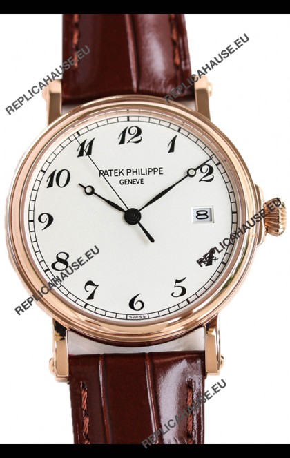 Patek Philippe Calatrava 5153J Rose Gold 1:1 Mirror Swiss Replica Watch 