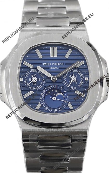 Patek Philippe Nautilus 5740 Perpetual Calendar Stainless Steel Blue Dial Swiss Replica Watch 