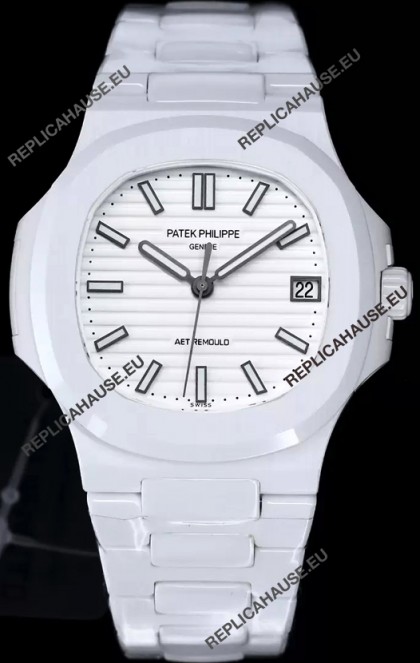 Patek Philippe Nautilus 5711 AET Remould White Ceramic Edition White Dial Swiss Replica Watch