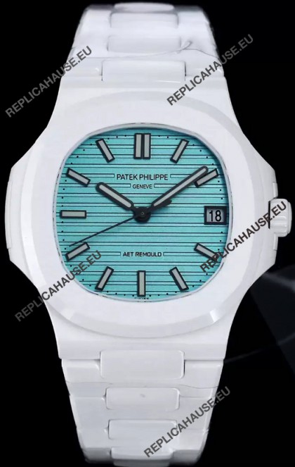Patek Philippe Nautilus 5711 AET Remould White Ceramic Edition Green Dial Swiss Replica Watch
