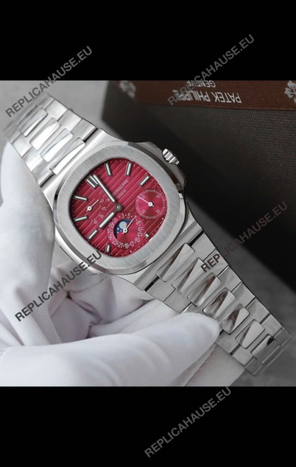 Patek Philippe Nautilus 5740 Perpetual Calendar Stainless Steel Pink Dial Swiss Replica Watch