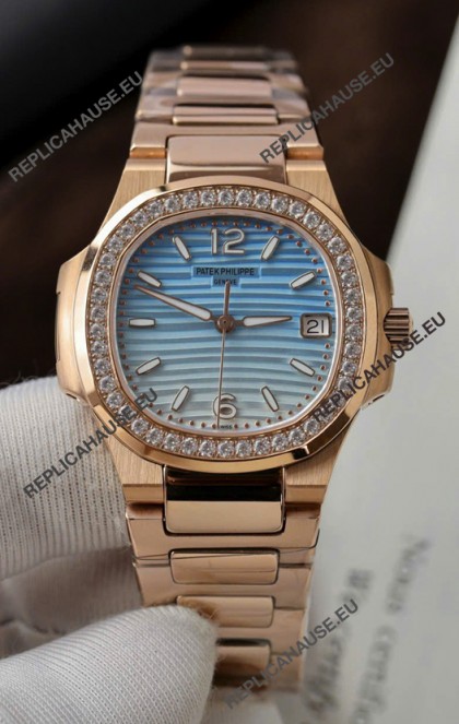 Patek Philippe 7010G Gradient Blue and White Dial Swiss Quartz Replica Watch