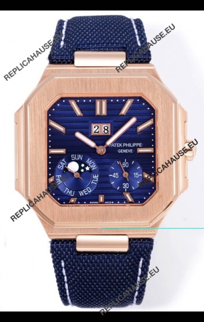 Patek Philippe Cubitus 5822 Rose Gold Casing Blue Dial Swiss Replica Watch