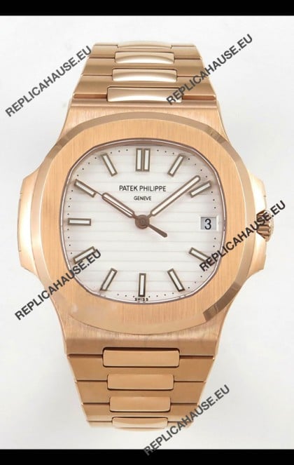Patek Philippe Super Clone Nautilus 5711/1R-001 in Rose Gold White Dial