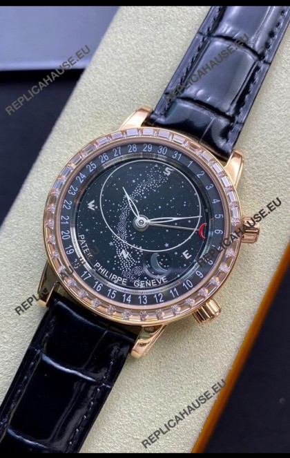 Patek Philippe 6104R Grand Compilations Handwind Swiss Replica Watch - Diamonds Bezel