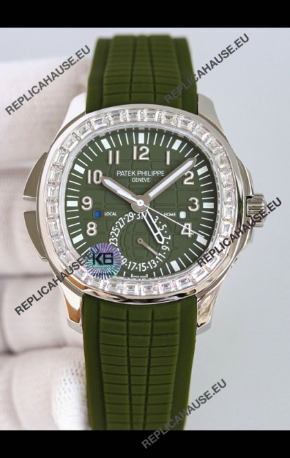 Patek Philippe Super Clone Aquanaut 5164A 1:1 Mirror Watch Green Dial Swiss Replica