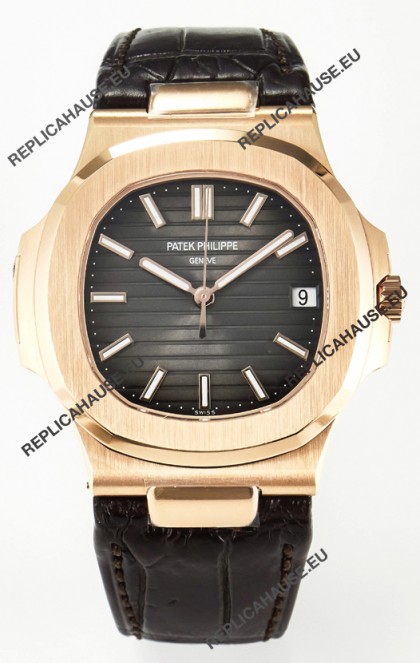 Patek Philippe Super Clone Nautilus 5711R-001 904L Rose Gold Brown Dial 