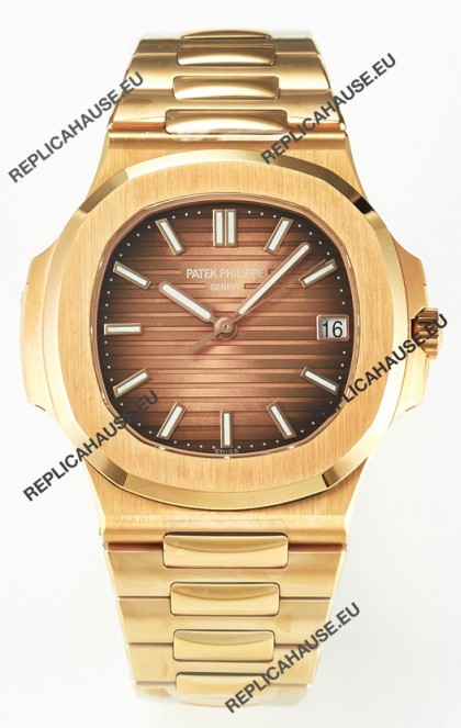 Patek Philippe Super Clone Nautilus 5711/1R-001 in Rose Gold Brown Dial