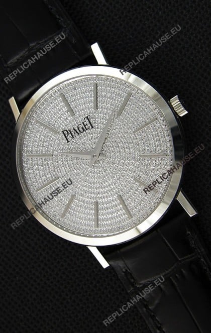 Piaget Altiplano G0A36128 Paved Diam Dial Swiss Quartz Replica Watch in Steel Case